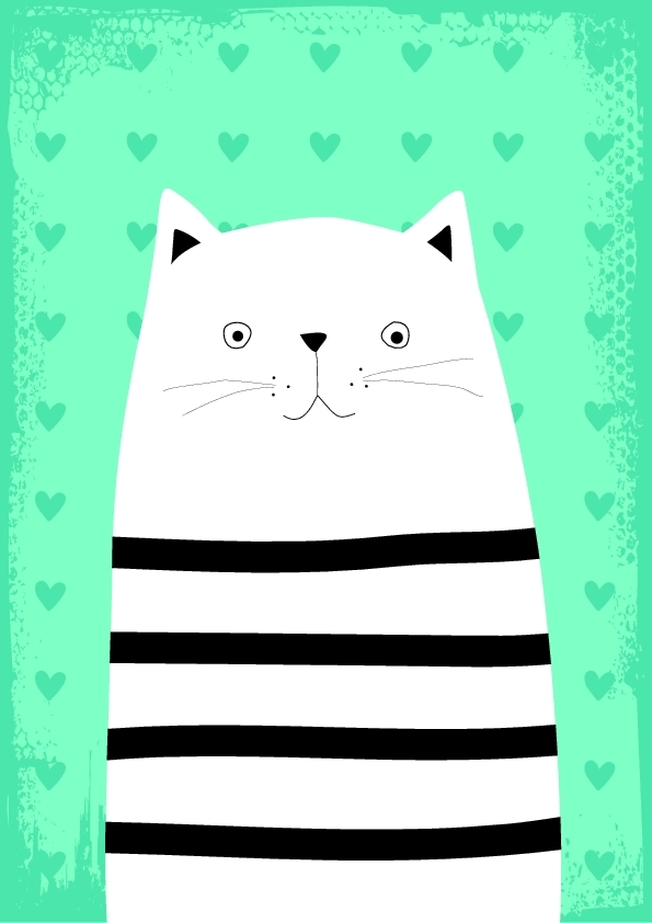 cute and modern cat vector illustration art